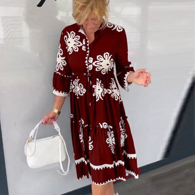 Women's European And American Printed Dress - Jointcorp