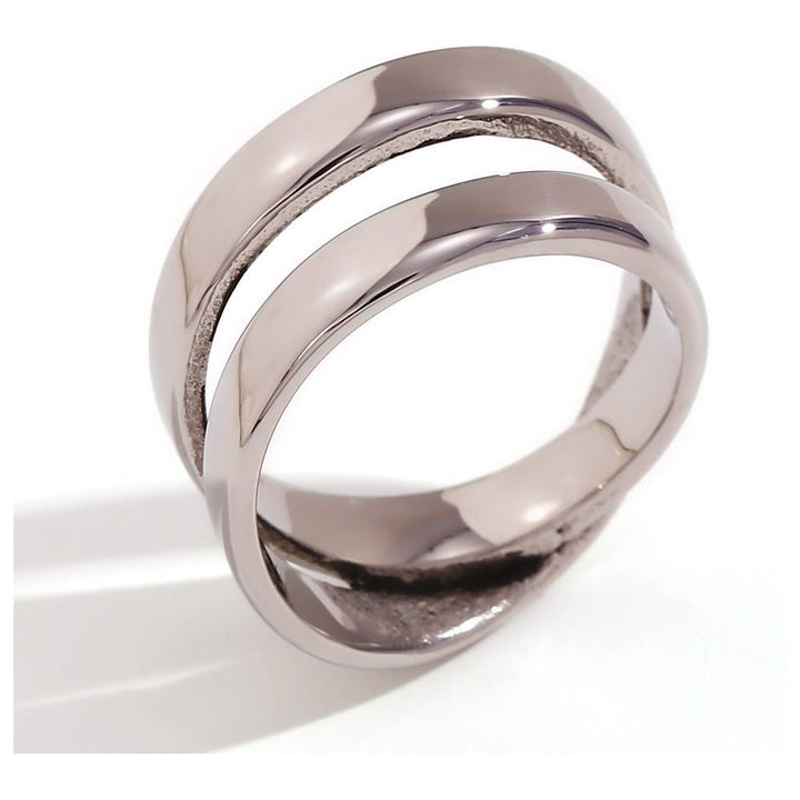 Simple double cross ring-gold color - Jointcorp