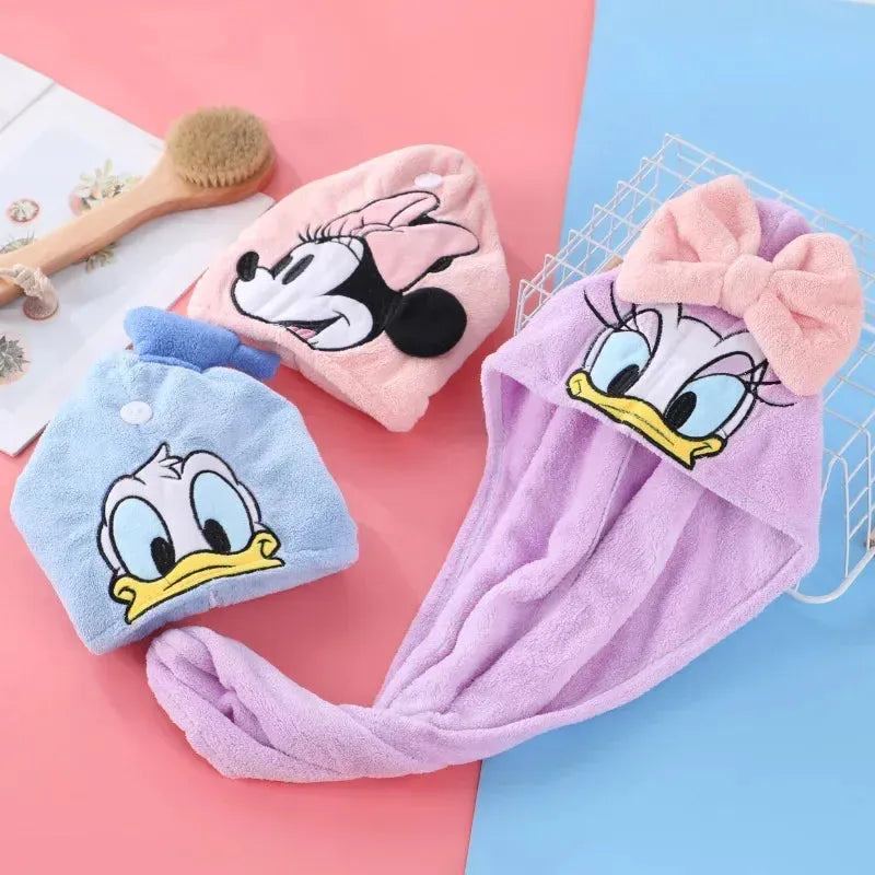 Disney Mickey Minnie New Dry Hair Cap Children Kids Cartoon Hat  Men Women Lovely Shampoo Bath Cap Towel Absorbent Washcloth