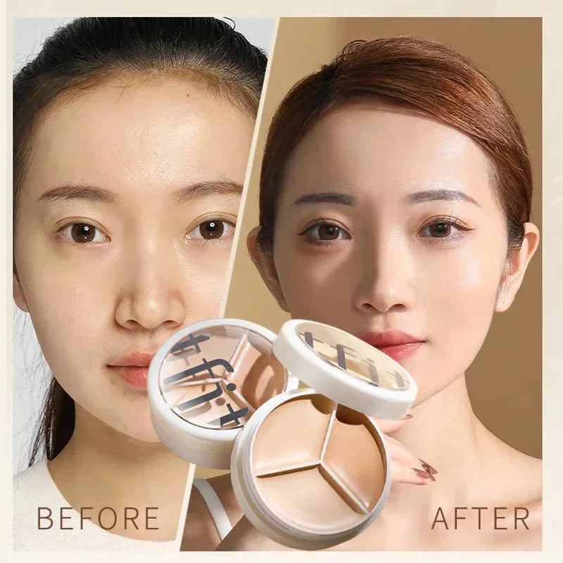 Triple Color Concealer Cover Tattoo Spots Acne Marks Face Fix Concealer Palette Long Lasting No Makeup Removal