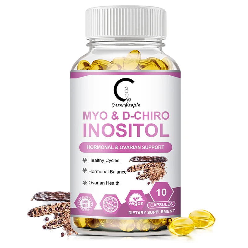 GPGP Greenpeople Myo-Inositol & D-Chiro Inositol Capsule with Folate for Ovarian Health Support and Balance Hormone Supplements