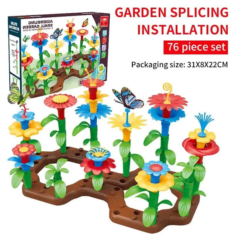 Children's Building Block Assembly Toy Set Creative Puzzle 100 Variety Garden DIY Flower Arrangement Big Granular Granules