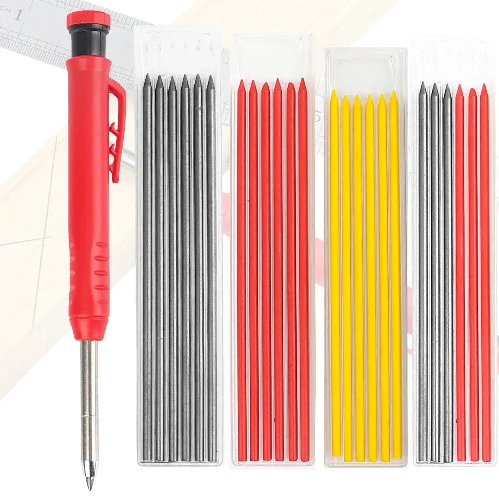 Solid Carpenter Mechanical Pencil With Sharpener For Woodworking Construction
