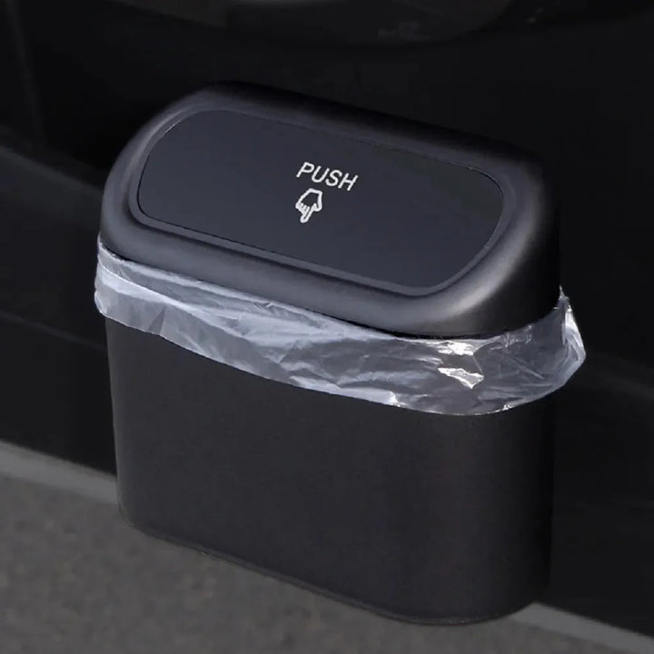 Hanging Car Trash Can Vehicle Garbage Dust Case Storage Box ABS Square Pressing Trash Bin Auto Interior Accessories For Car