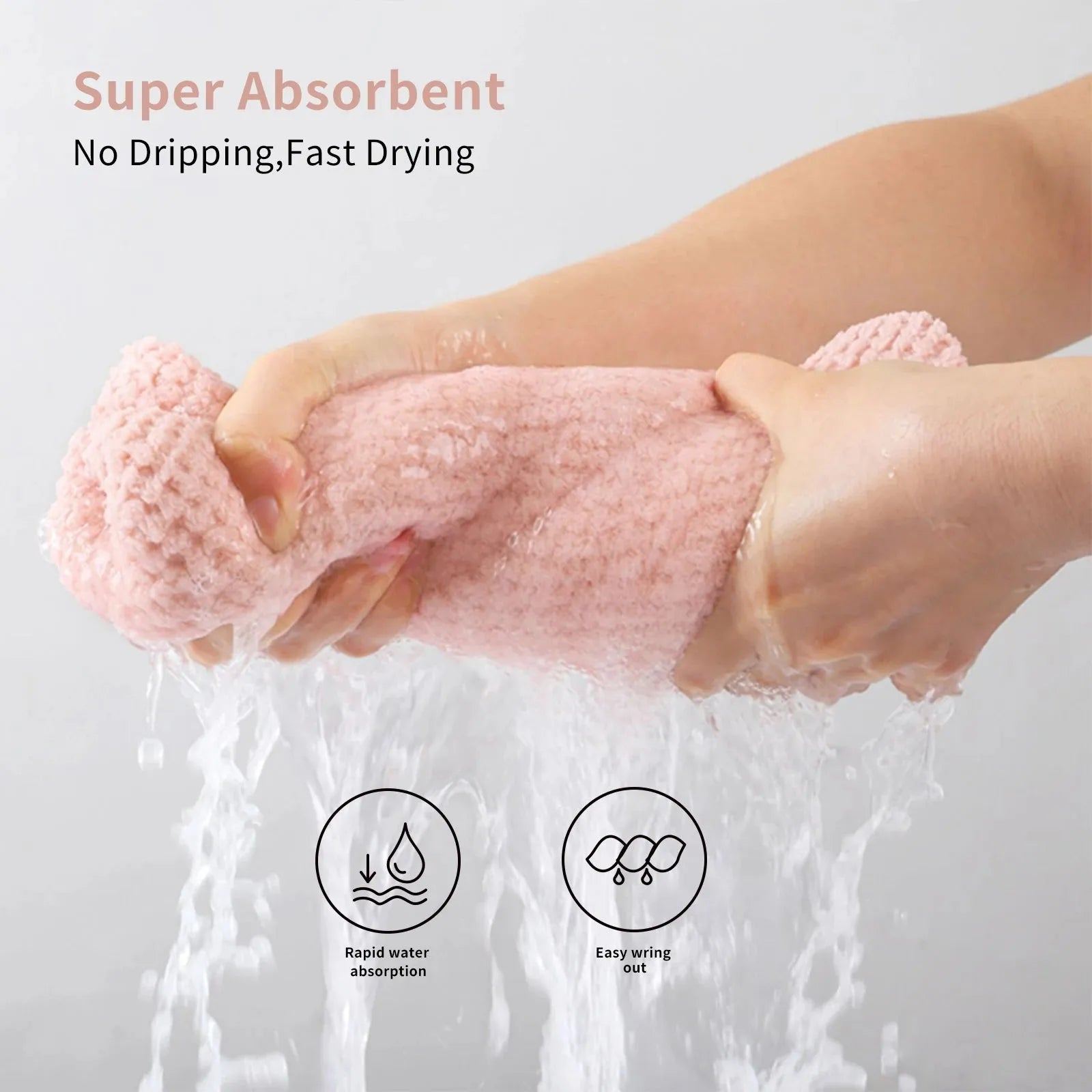 Alileader Microfiber Hair Towel Wrap Super Absorbent Turban Coral Velvet Hair Dry Hat Caps Hair Towels For Women Curly Long Hair