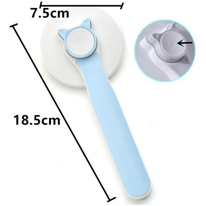 Cat Comb One-click Cat Brush Automatic Pet Hair Remover Pet Grooming Open Knot Comb for Cats Grooming Handle Brush Pet Supplies - Jointcorp