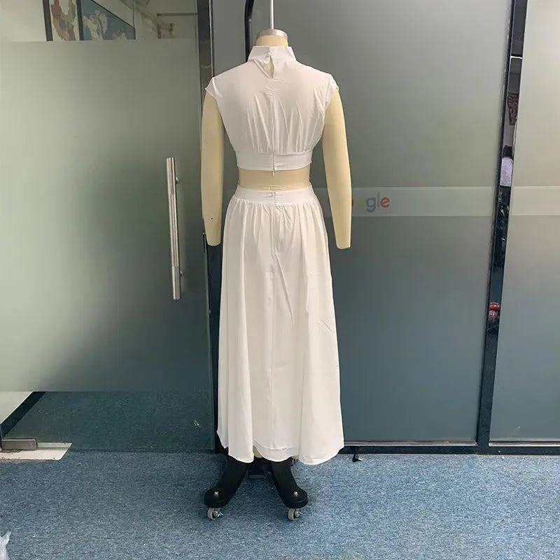 Women Maxi Dress Sleeveless Round Neck