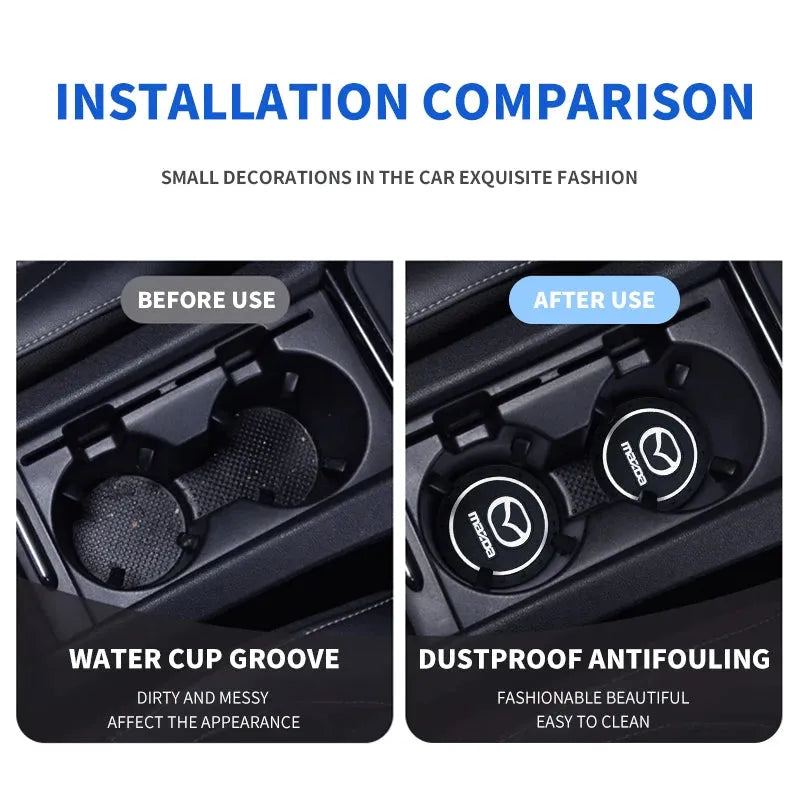 Car Waterproof Pads Water Cup Slot Anti-Skid Pads Auto Parts For Mazda 3 6 Atenza Axela Demio CX3 CX5 MP MS RX8 Car Accessories