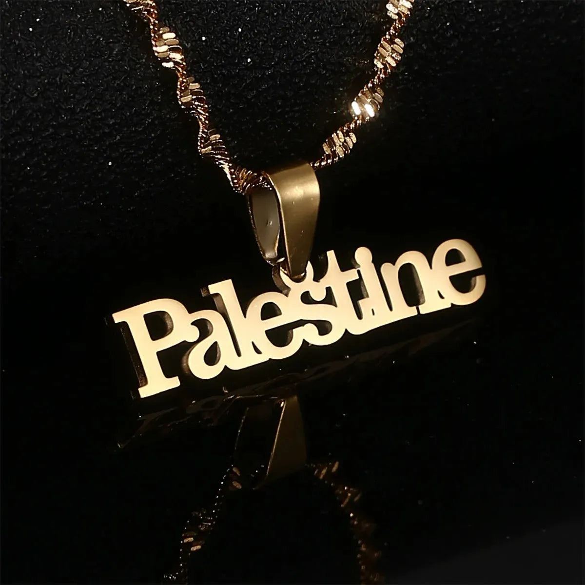 Stainless Steel Palestine Vintage Map Pendant Necklace For Men Women Arabic African