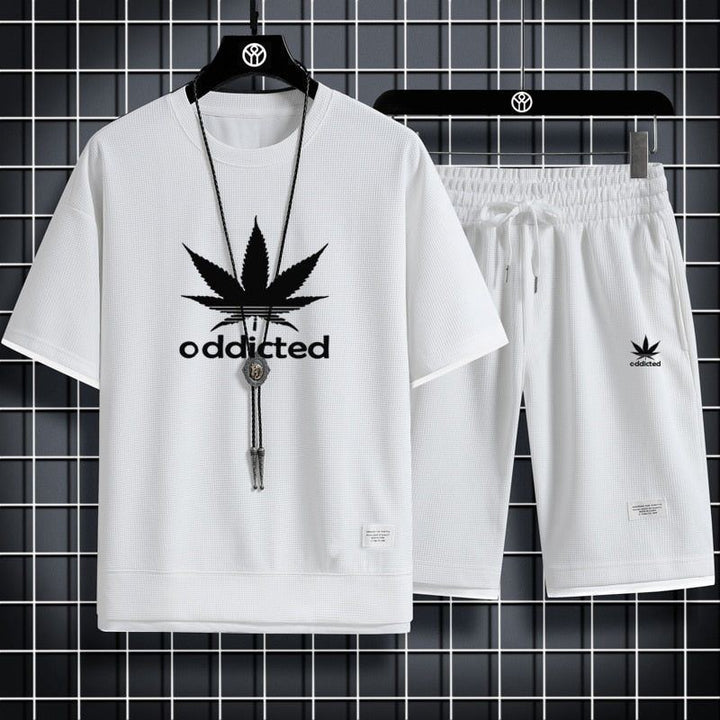 Men's Sportswear Linen Fabric T-shirt and Shorts Two Piece Set - Jointcorp