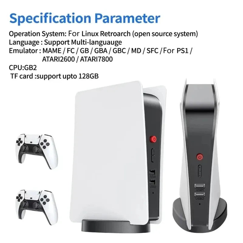 M5 video game console retro classic PS1/FC/GBA game console dual wireless controller built-in 20000+game 4K output gifts
