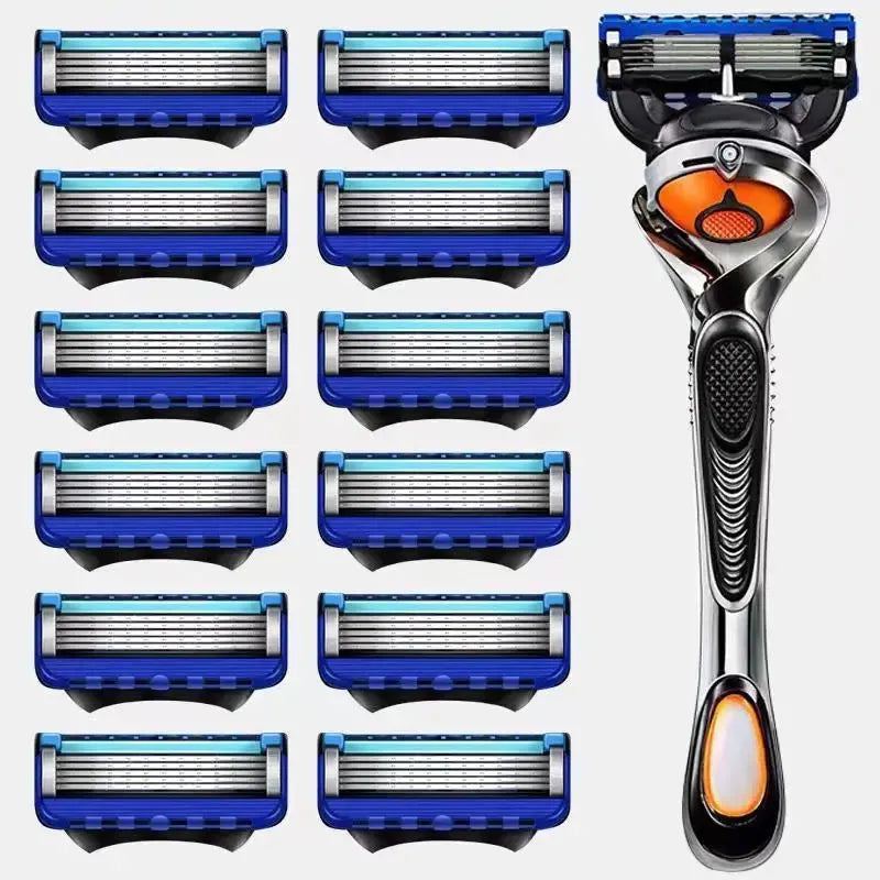5-layer Razor Blades, 16/8/4pcs Replacement Blades,  Vintage Wet Shaving Safety Razor, Skin Protection Classic Razor
