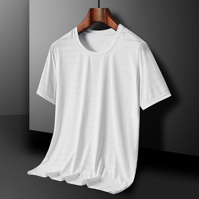 Quick-drying T-shirt Breathable Lightweight Fitness Quick-dryingt-shirt Sportswear Ice Silk Stretch Casual Top - Jointcorp