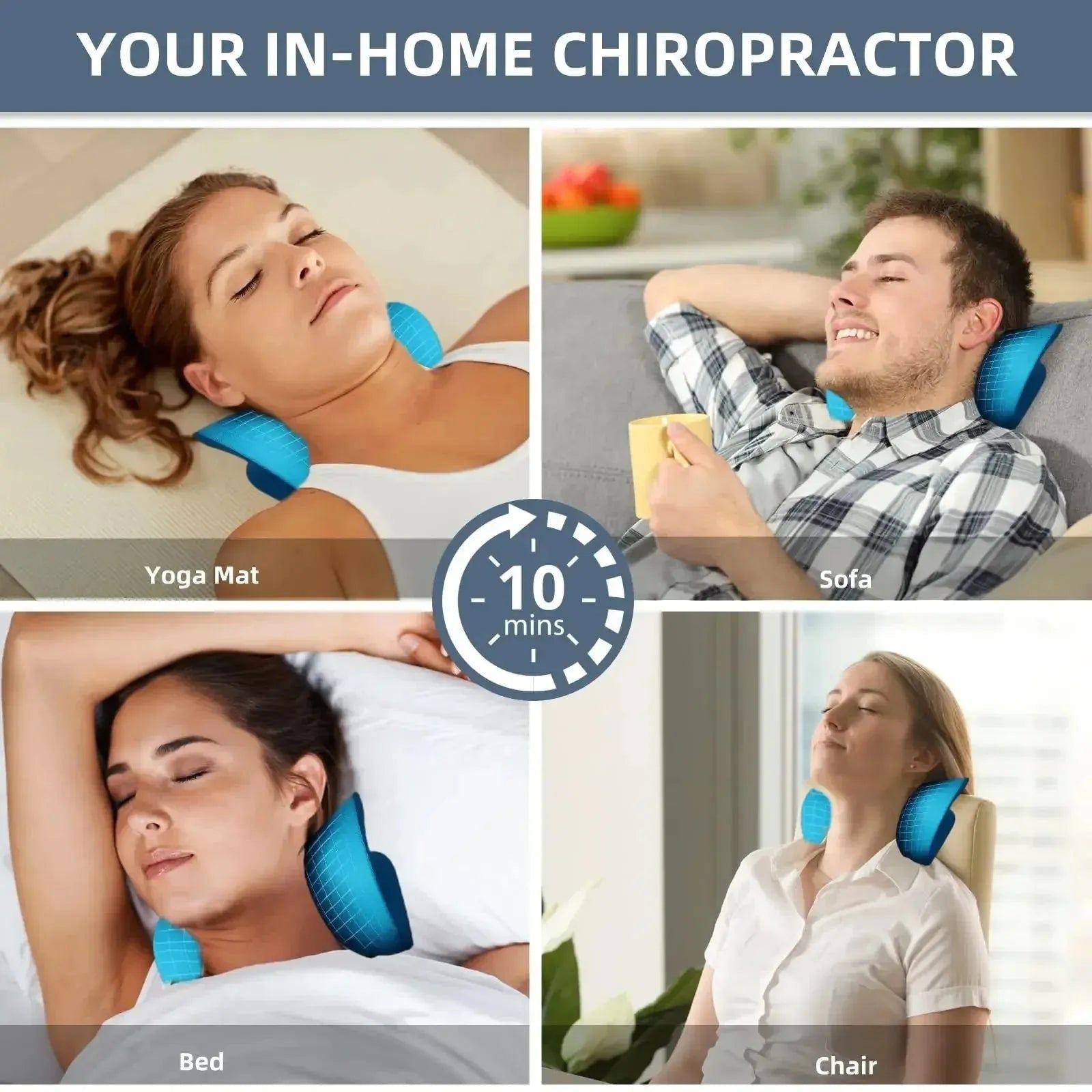 Neck and Shoulder Relaxer Cervical Traction Device for Muscle Tension Relief Chiropractic Pillow Repair Neck Relaxatio
