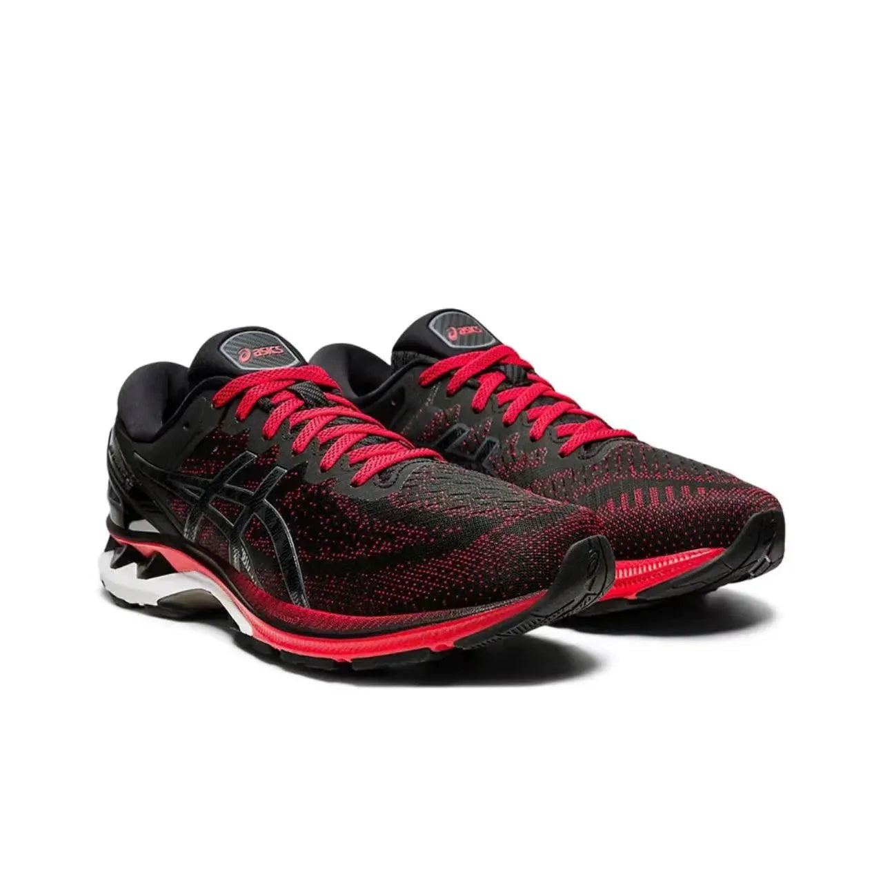 Asics Gel Kayano 27 Original Men Running Shoes BLACK Cushion Men Sneaker Breathable Sport Shose Black-red