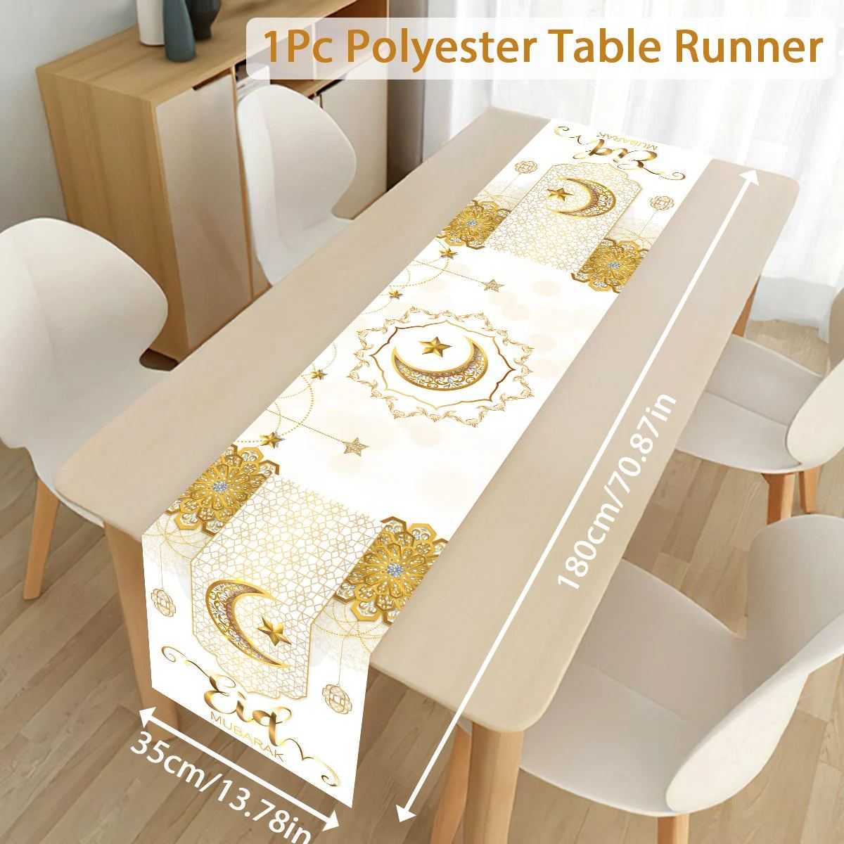Ramadan Decoration Table Runner EID Mubarak Decor 2024 For Home Tablecloth Ramadan Kareem Islamic Muslim Party Eid Al-Fitr Gifts