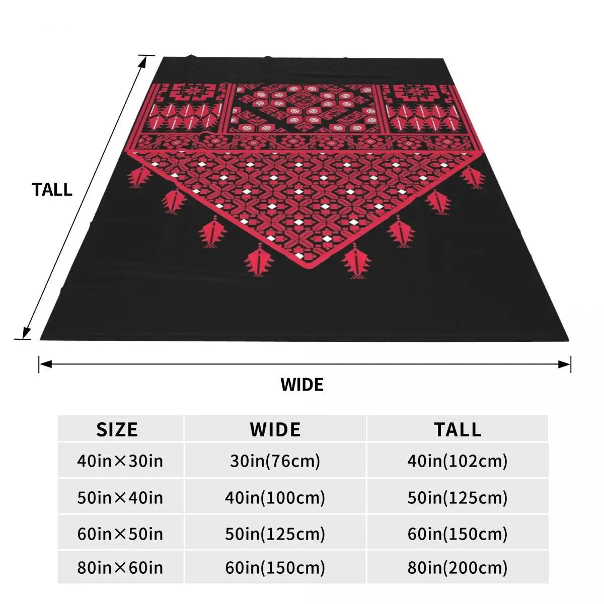 Palestinian Tatreez Cross Stitch Embroidery Art Arabic Blanket Palestine Travelling Flannel Throw Blanket Super Warm Bedspread
