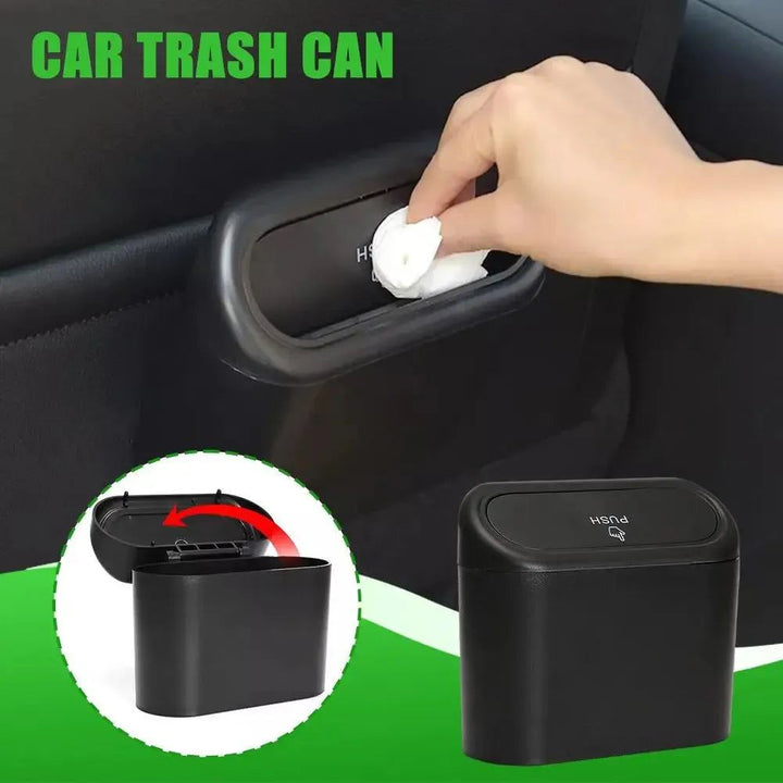 Car Trash Bin Hanging Vehicle Garbage Dust Case Storage Trash Can Pressing Black Box Type Auto Square Accessory Interior Ha B1O4