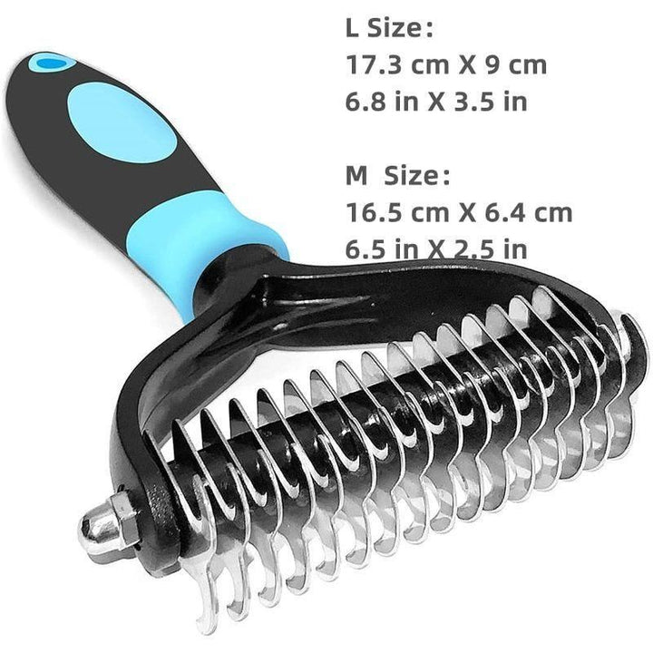 Professional Pet Deshedding Brush 2 Sided Dematting Dog Comb Cat Brush Rake Puppy Grooming Tools Undercoat Shedding Flying Hair - Jointcorp