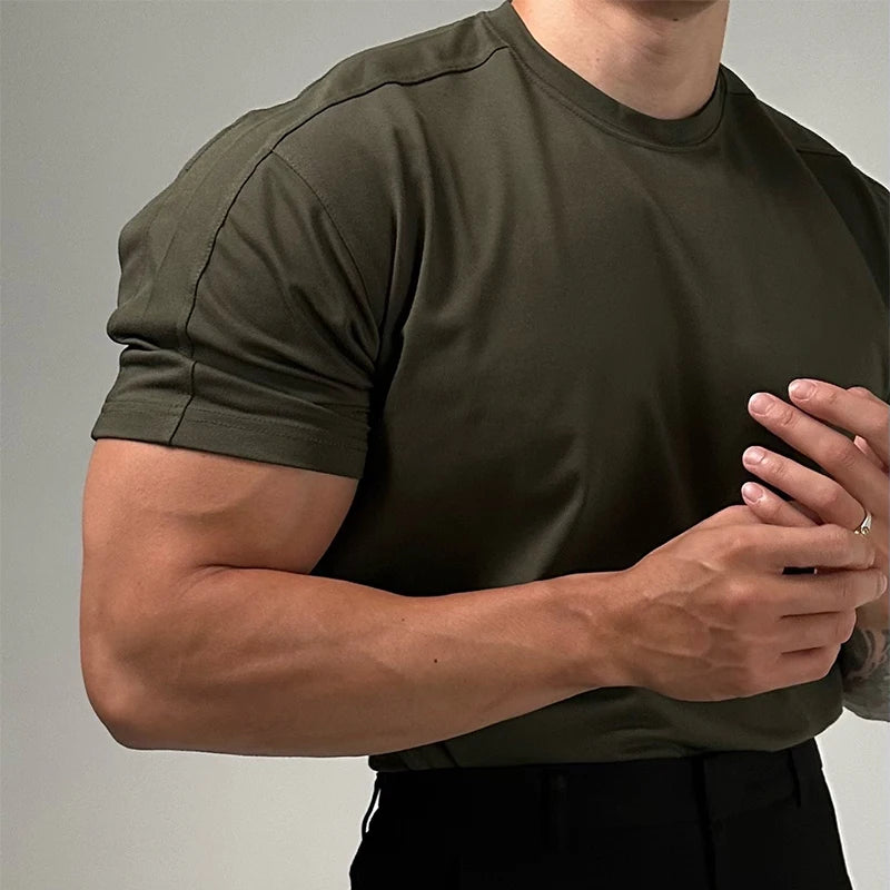 2024 Summer New Mens T-shirts Pure Cotton Breathable Slim Short Sleeve O Neck Bottoming T Shirt Streetwear Men Casual Pullovers