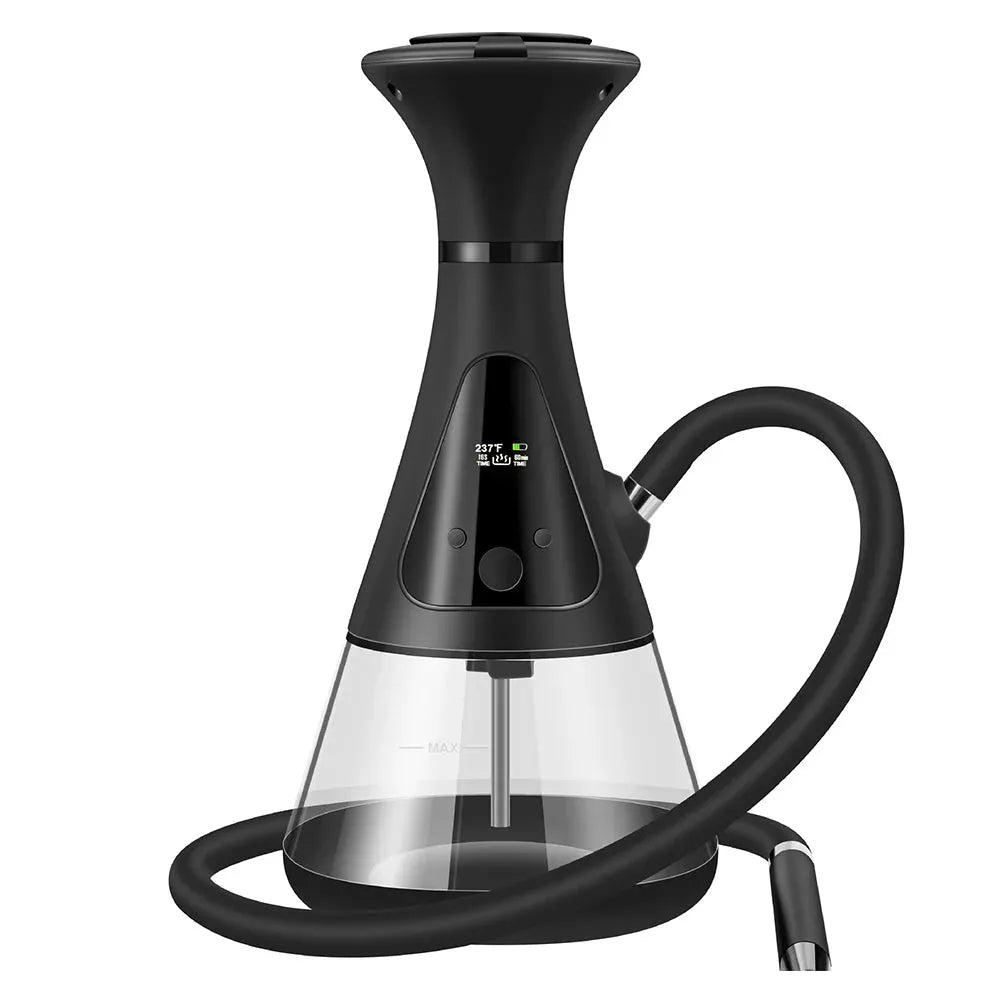 Upgraded Electron Hookah Full Set with LED Light Electrically Heated Tobacco Oil Paste Touch Screen Electronic Shisha Narguile