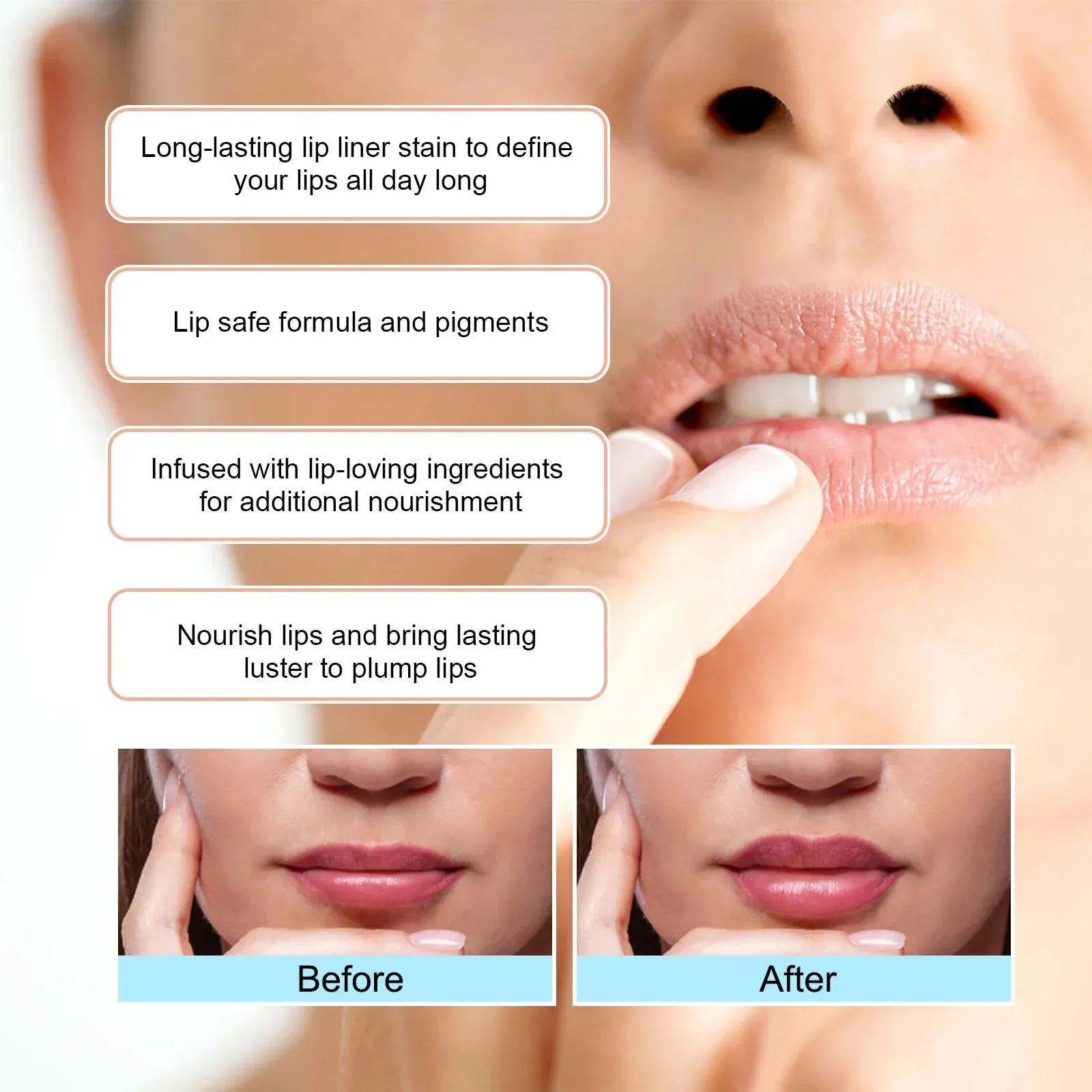 3 Colors Peel Off Lip Liner Tattoo Waterproof Long Lasting Matte Non-Stick Cup Lip Tint Sexy Red Contour Lips Make Up Cosmetics