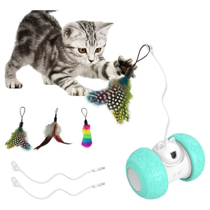 Interactive Cat Toys for Indoor Cats, Automatic Kitten Toys Electronic with Mouse and 3 Feathers for Cats to Play Alone Exercise - Jointcorp
