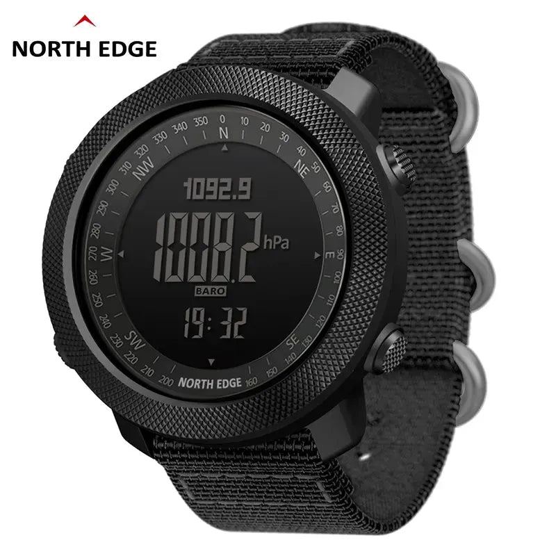 NORTH EDGE Men's Sport Digital watch Compass waterproof 50m Wristband