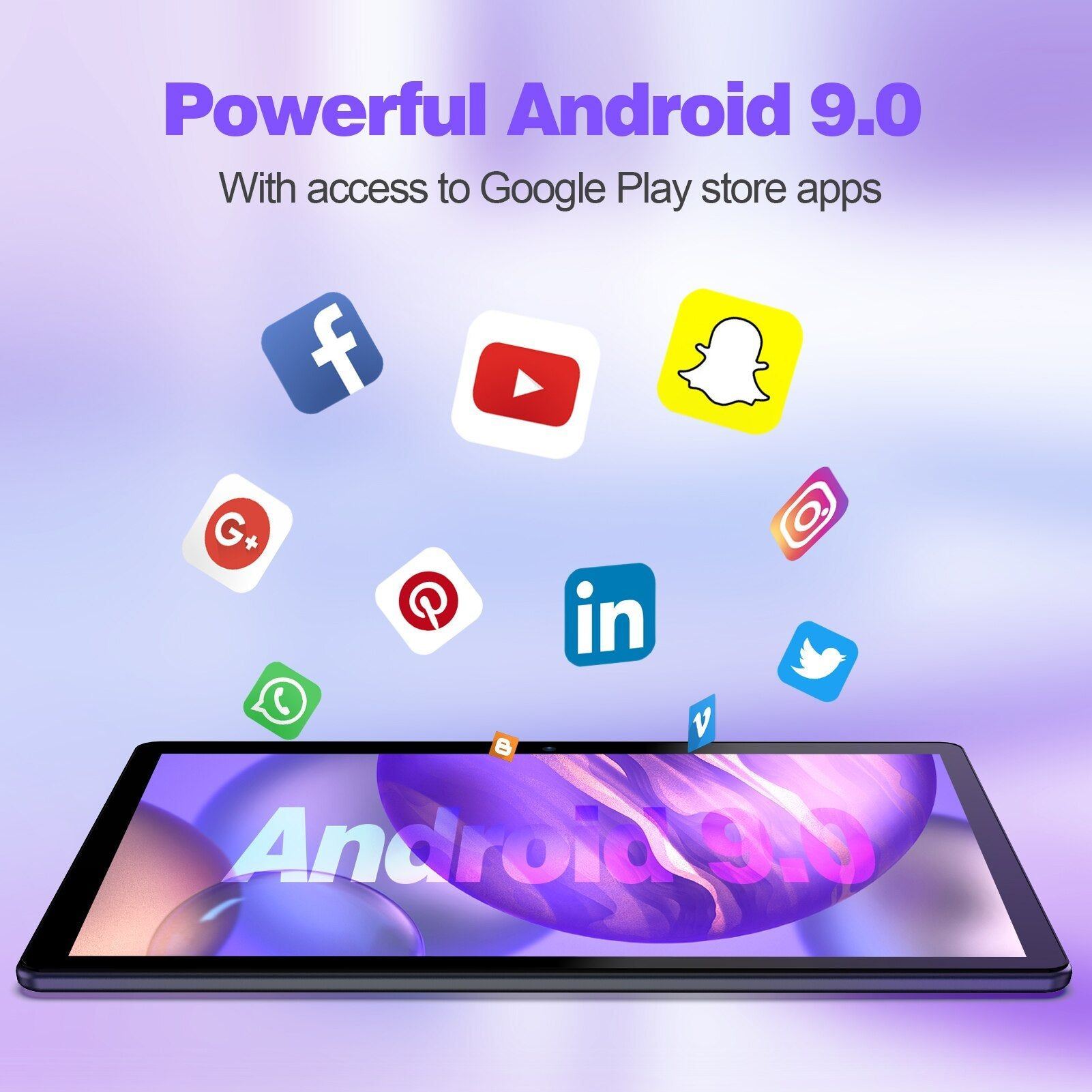 PRITOM 10 Inch Tablet PC with SIM Slot Android 10 64 GB Quad Core Touch Screen WiFi GPS Support 3G Phone Call
