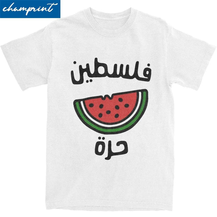 Palestinian Palestine Watermelon T-Shirt Men Women Novelty Cotton Tees O Neck Short Sleeve T Shirts 6XL Clothes
