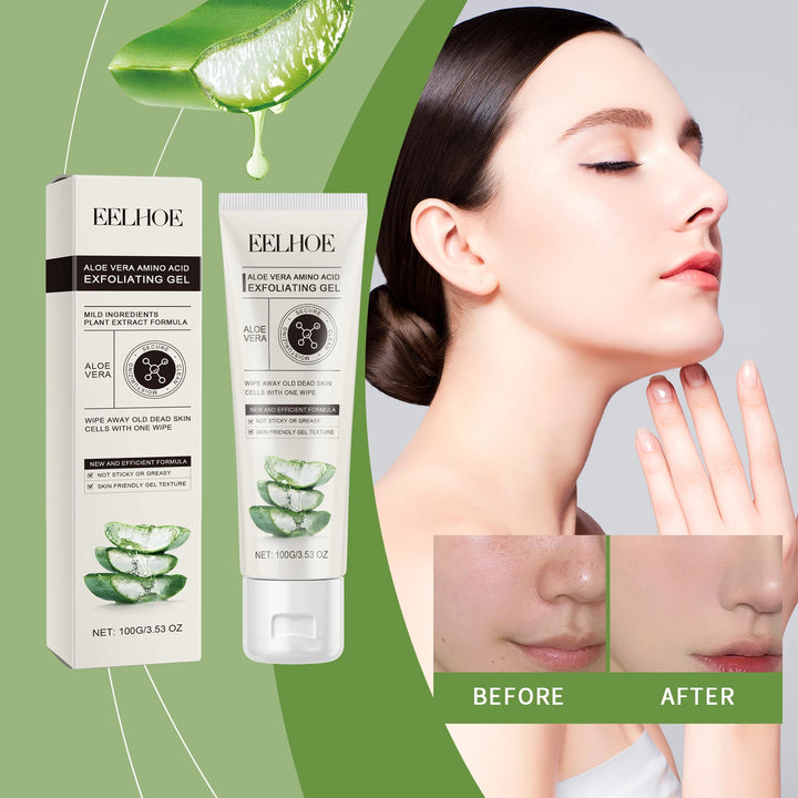 Aloe Vera Amino Acid Gentle Exfoliating Gel for Face Deep Cleansing Skin Purifying Moisturizing Facial Care