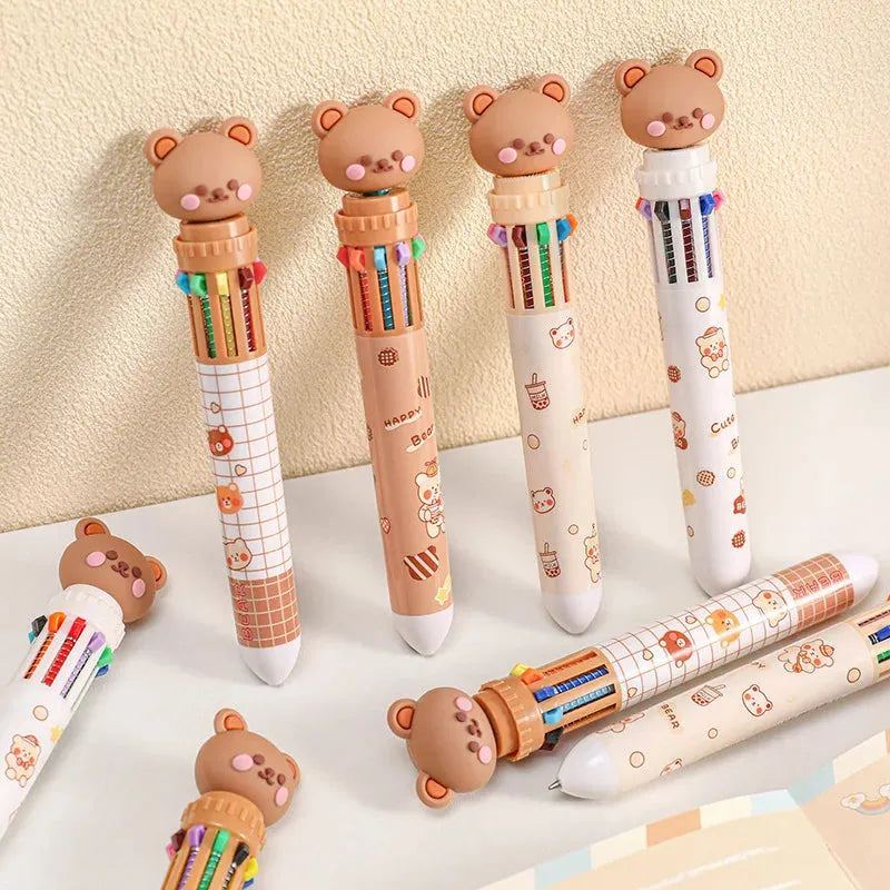 Ballpoint Pen Cartoon Bear 0.5mm Colorful Ink Gel Pens