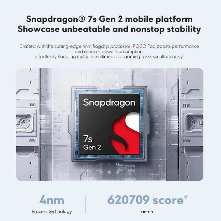 Global Version POCO Pad Tablet Snapdragon 7s Gen 2 Quad speakers 12.1” 120Hz 2.5K display 33W fast charging 10000mAh battery
