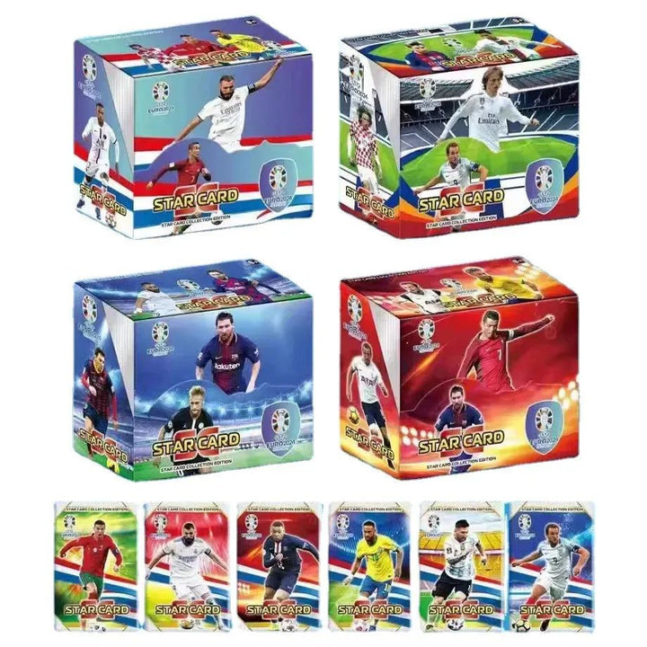 Hot 288pcs Football Card Stars World European Cup C Ronaldo, Mar Messi, Stars Flash Card Collection 3D Football Card Album