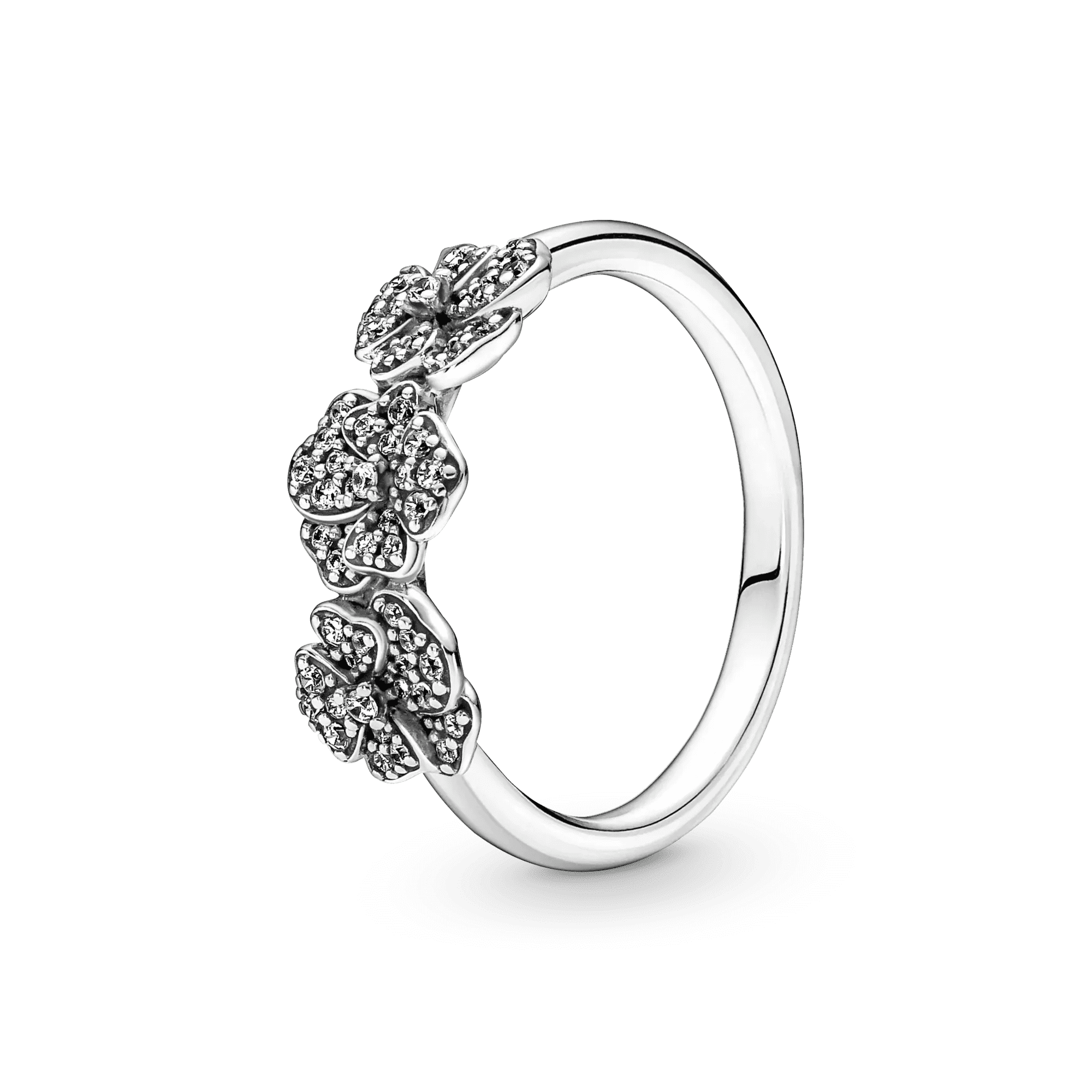Sterling Silver Cocktail Ring Geometric Cubic Zircon for Women