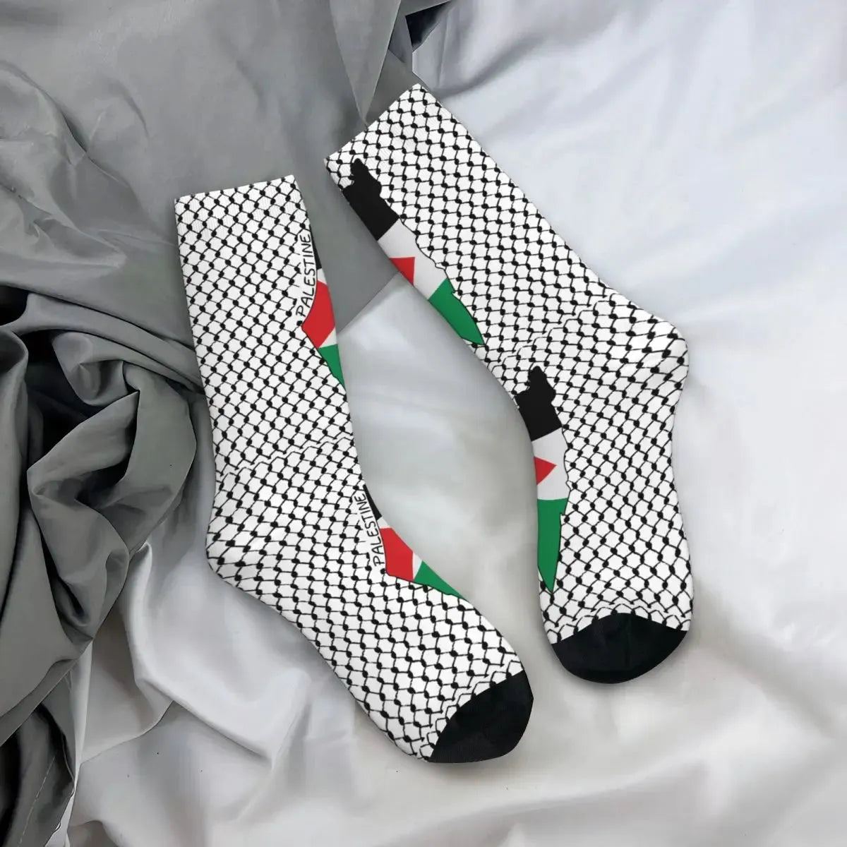 New Male Men Socks Palestine Flag Palestinian Kufiya Hatta Sock Traditional Keffiyeh Pattern Socks Spring Summer Autumn Winter