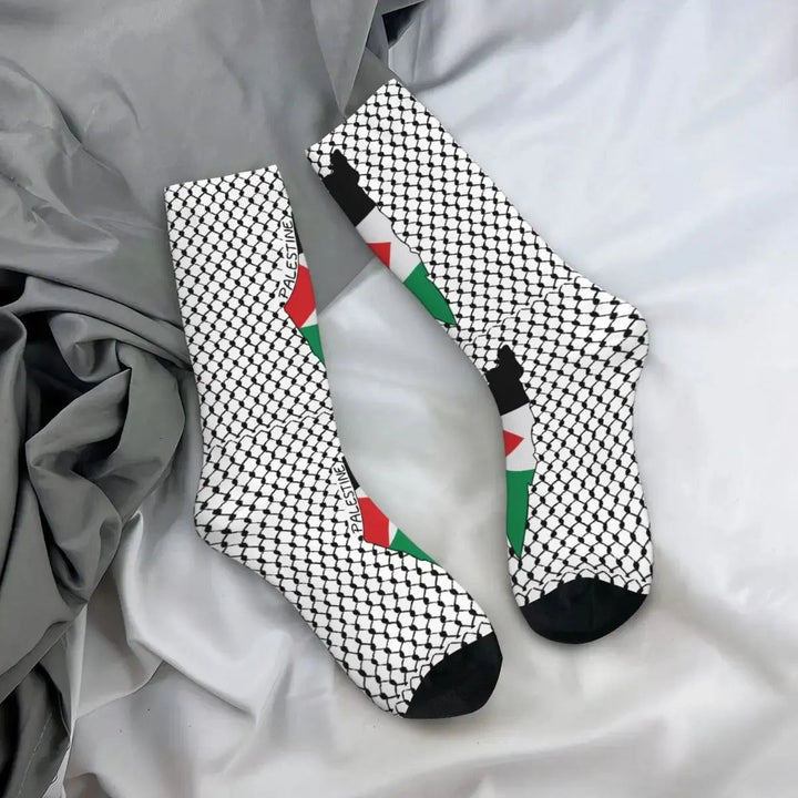 New Male Men Socks Palestine Flag Palestinian Kufiya Hatta Sock Traditional Keffiyeh Pattern Socks Spring Summer Autumn Winter