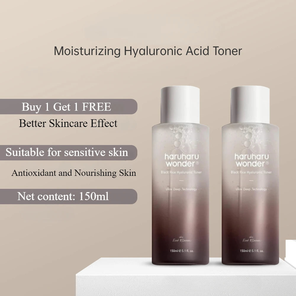 Korean Skin Care Sets Haruharu Wonder Hyaluronic Acid Black Rice Toner Pore Blackhead Makeup Cleansing Oil 150ml Face Care Sets
