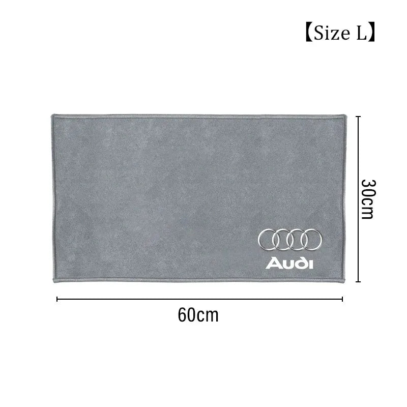 1pcs Car badge Care Cloth Microfiber Towel Car Cleaning For A4 B5 B6 A3 8P 8V 8L A5 A6 C6 C5 A1 A7 A8 Q2 Q3 TT Auto Accessories