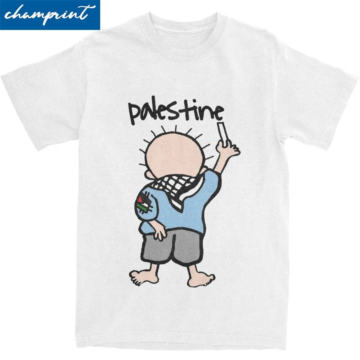 Funny Palestinian Tshirts Men Crewneck Short Sleeve Clothes Palestine 100%Cotton Summer TopsTops