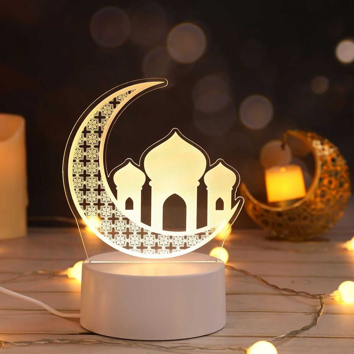 Ramadan Kareem Lights Eid Mubarak Table Lamps Ramadan Decoration For Home 2025 Islamic Muslim Party Decor Eid Al Adha Gifts