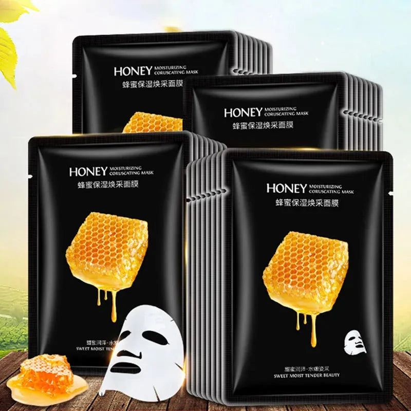20pcs Honey Moisturizing Face Mask Firming Nourishing skincare Facial Masks Beauty Face Sheet Mask Skin Skin Care Products