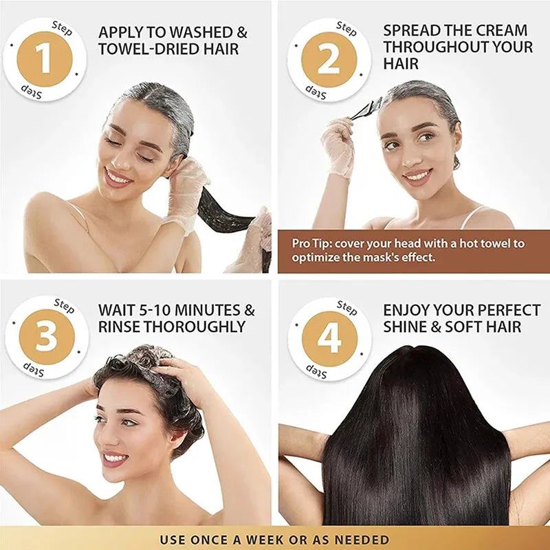 500ml Keratin Hair Mask Damaged Hair Repair Collagen Deep Lasting Moisturizing Nourishing Damaged Frizz Hair Care Products