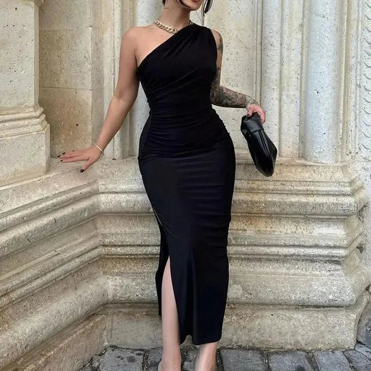 Summer Maxi Dress Women Sexy Split Fashion Sleeveless Backless Slim Dress Female Casual Streetwear Club Elegant Party Dresses