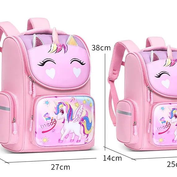 New 1-5 Grade School Bags Cartoon 3D Unicorn Girls Sweet Kids School Backpacks Boys Lightweight Waterproof Primary Schoolbags