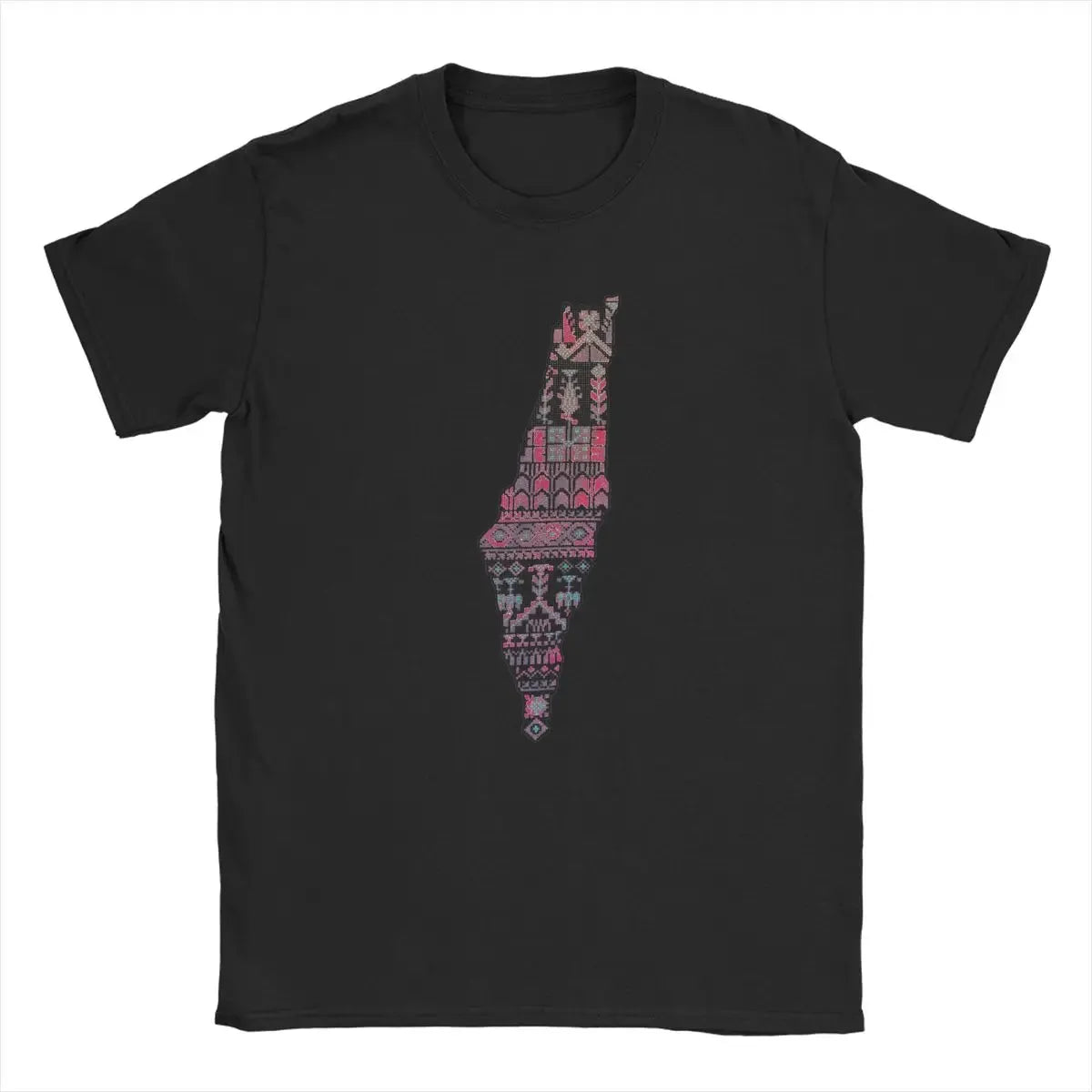 Creative Palestine Kofia Kofya Made By Traditional Tatreez T-Shirts for Men Cotton T Shirts Short Sleeve Tee Shirt Clothes