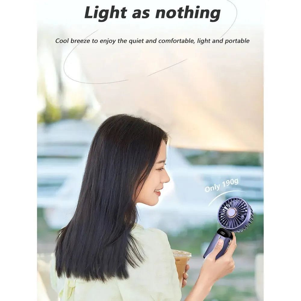 Portable Handheld Fold Electric Fan With Neck Lanyard