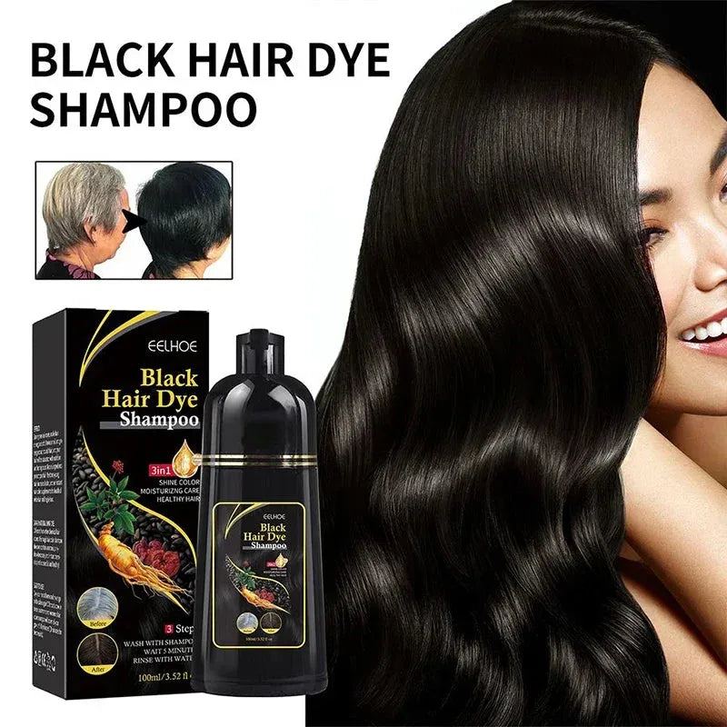 3 In 1 Dye Shampoo For Hair For Women Men Grey Coverage For Gary Dark Brown Black Hair Health Natural Herbal Hair Dye Shampoo