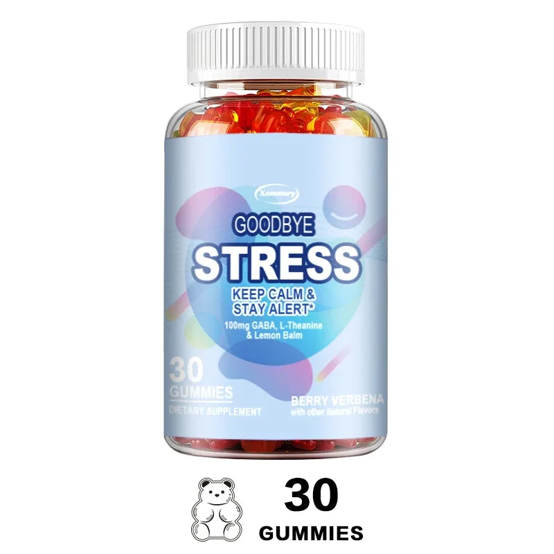 Goodbye Stress Gummies - with GABA, L-Theanine, Lemon Balm - Relieve Stress, Improve Negative Emotions, and Relax