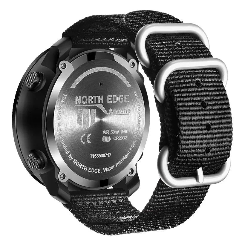 NORTH EDGE Men's Sport Digital watch Compass waterproof 50m Wristband